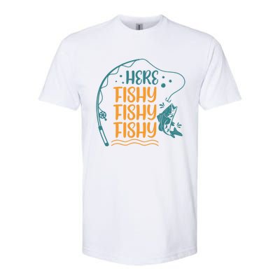 Fishing Here Fishy Gift Softstyle CVC T-Shirt