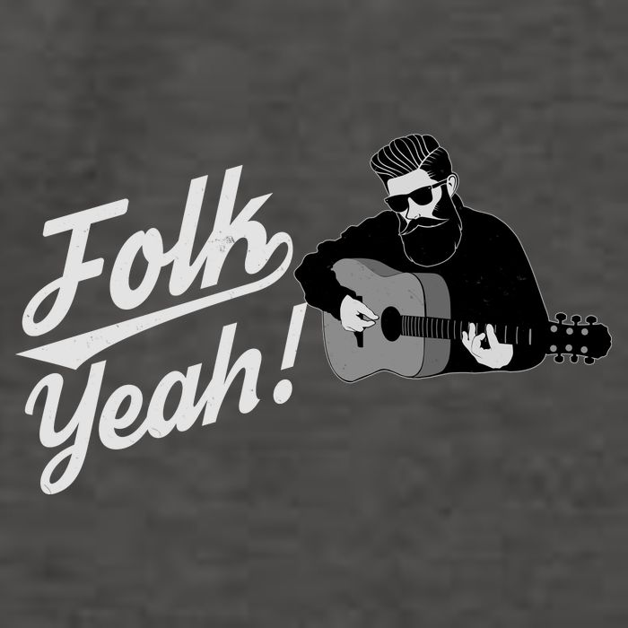 Funny Hipster Folk Yeah! Folk Music Acoustic Guitar Lover Vector Backpack