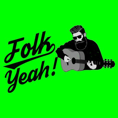 Funny Hipster Folk Yeah! Folk Music Acoustic Guitar Lover T-Shirt