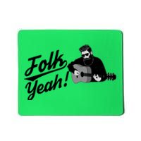 Funny Hipster Folk Yeah! Folk Music Acoustic Guitar Lover Mousepad