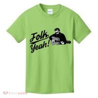 Funny Hipster Folk Yeah! Folk Music Acoustic Guitar Lover Kids T-Shirt