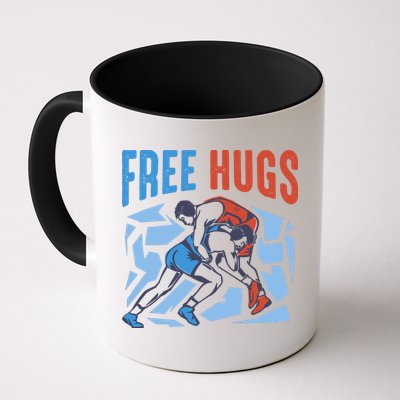 Free Hugs Funny Wrestling Gifts For Wrestlers Boy Mug