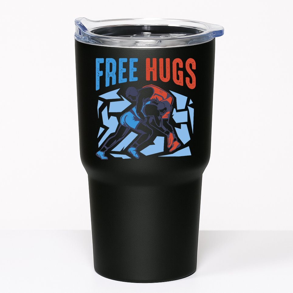 Free Hugs Funny Wrestling Gifts For Wrestlers Boy Tumbler