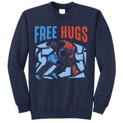 Free Hugs Funny Wrestling Gifts For Wrestlers Boy Sweatshirt