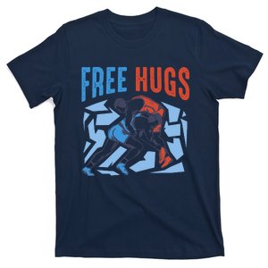 Free Hugs Funny Wrestling Gifts For Wrestlers Boy T-Shirt