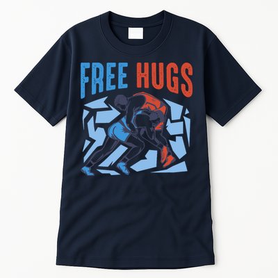 Free Hugs Funny Wrestling Gifts For Wrestlers Boy Tall T-Shirt