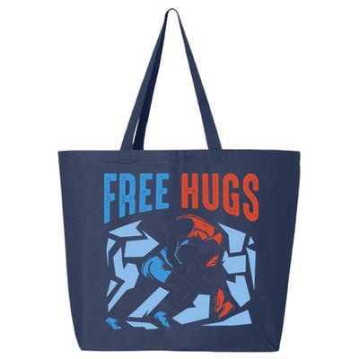 Free Hugs Funny Wrestling Gifts For Wrestlers Boy 25L Jumbo Tote