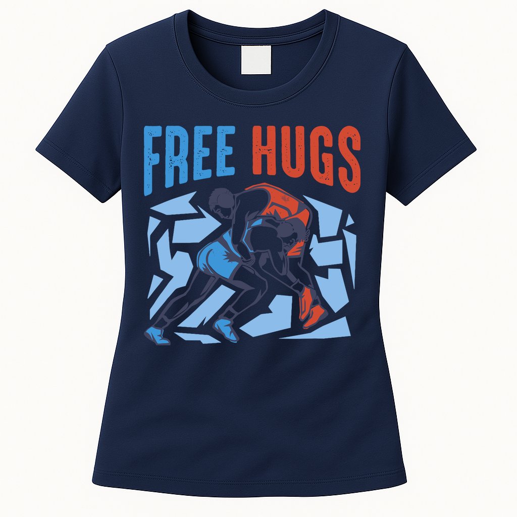 Free Hugs Funny Wrestling Gifts For Wrestlers Boy Womens T-Shirt