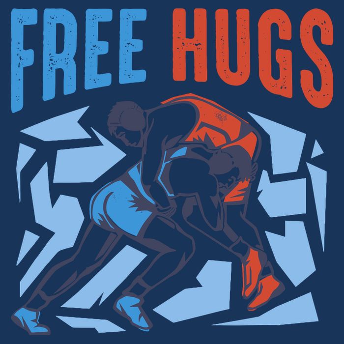 Free Hugs Funny Wrestling Gifts For Wrestlers Boy Womens T-Shirt