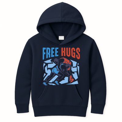 Free Hugs Funny Wrestling Gifts For Wrestlers Boy Kids Hoodie