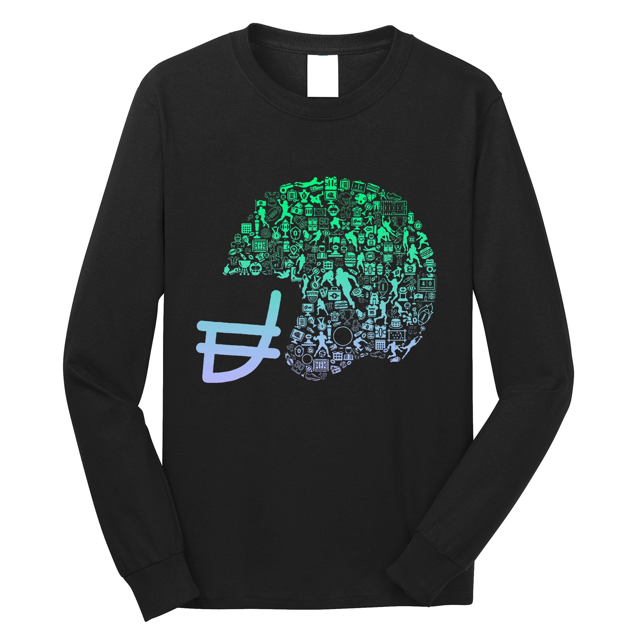 Football Helmet For Football Player Football Long Sleeve Shirt