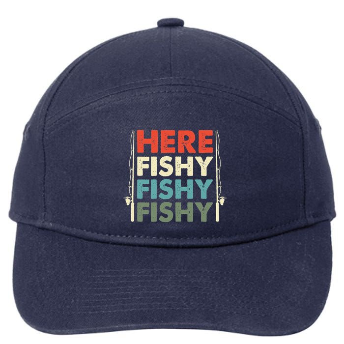 Fish Hunting Fishing Fishrod Fisherman 7-Panel Snapback Hat