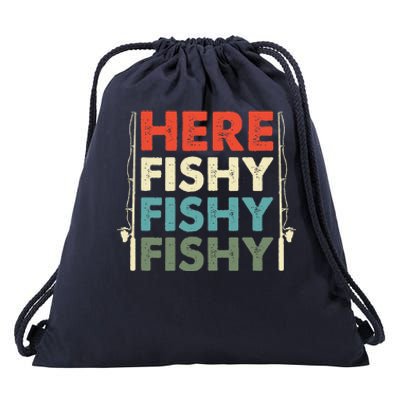 Fish Hunting Fishing Fishrod Fisherman Drawstring Bag