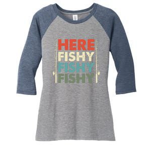 Fish Hunting Fishing Fishrod Fisherman Women's Tri-Blend 3/4-Sleeve Raglan Shirt