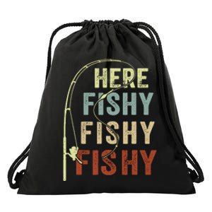 Fishingshirt Herefishy Funny Drawstring Bag