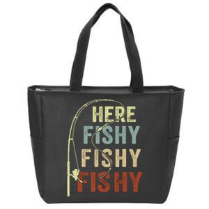 Fishingshirt Herefishy Funny Zip Tote Bag