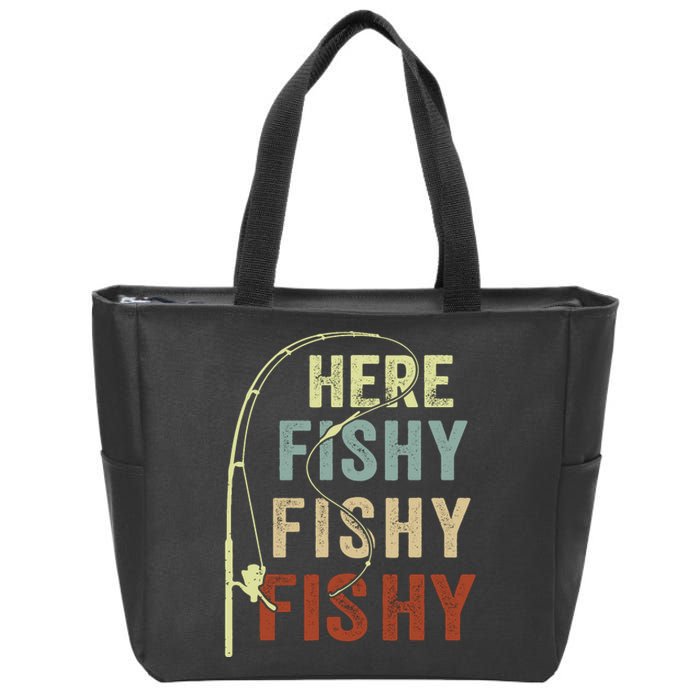 Fishingshirt Herefishy Funny Zip Tote Bag