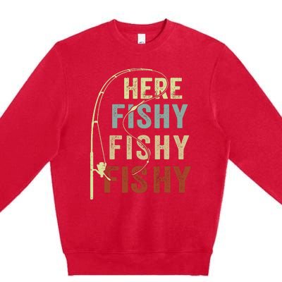 Fishingshirt Herefishy Funny Premium Crewneck Sweatshirt