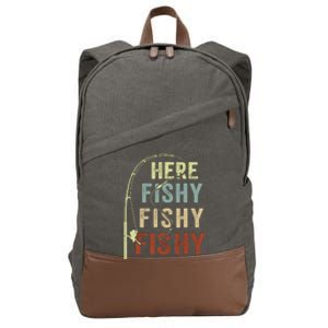 Fishingshirt Herefishy Funny Cotton Canvas Backpack