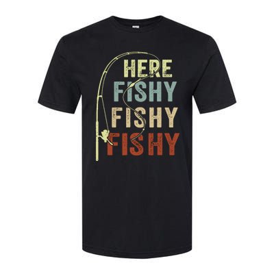 Fishingshirt Herefishy Funny Softstyle® CVC T-Shirt