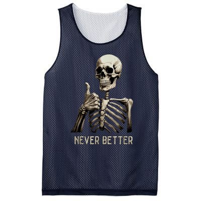 Funny Halloween For Never Better Skeleton Graphic Mesh Reversible Basketball Jersey Tank