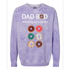 Fun Holiday Funny Donut Dad Bod Working On Six 6 Packs Meaningful Gift Colorblast Crewneck Sweatshirt