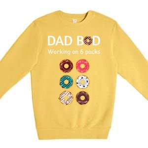 Fun Holiday Funny Donut Dad Bod Working On Six 6 Packs Meaningful Gift Premium Crewneck Sweatshirt