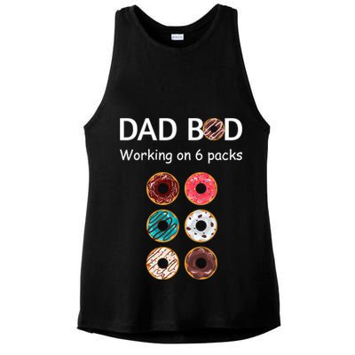 Fun Holiday Funny Donut Dad Bod Working On Six 6 Packs Meaningful Gift Ladies PosiCharge Tri-Blend Wicking Tank