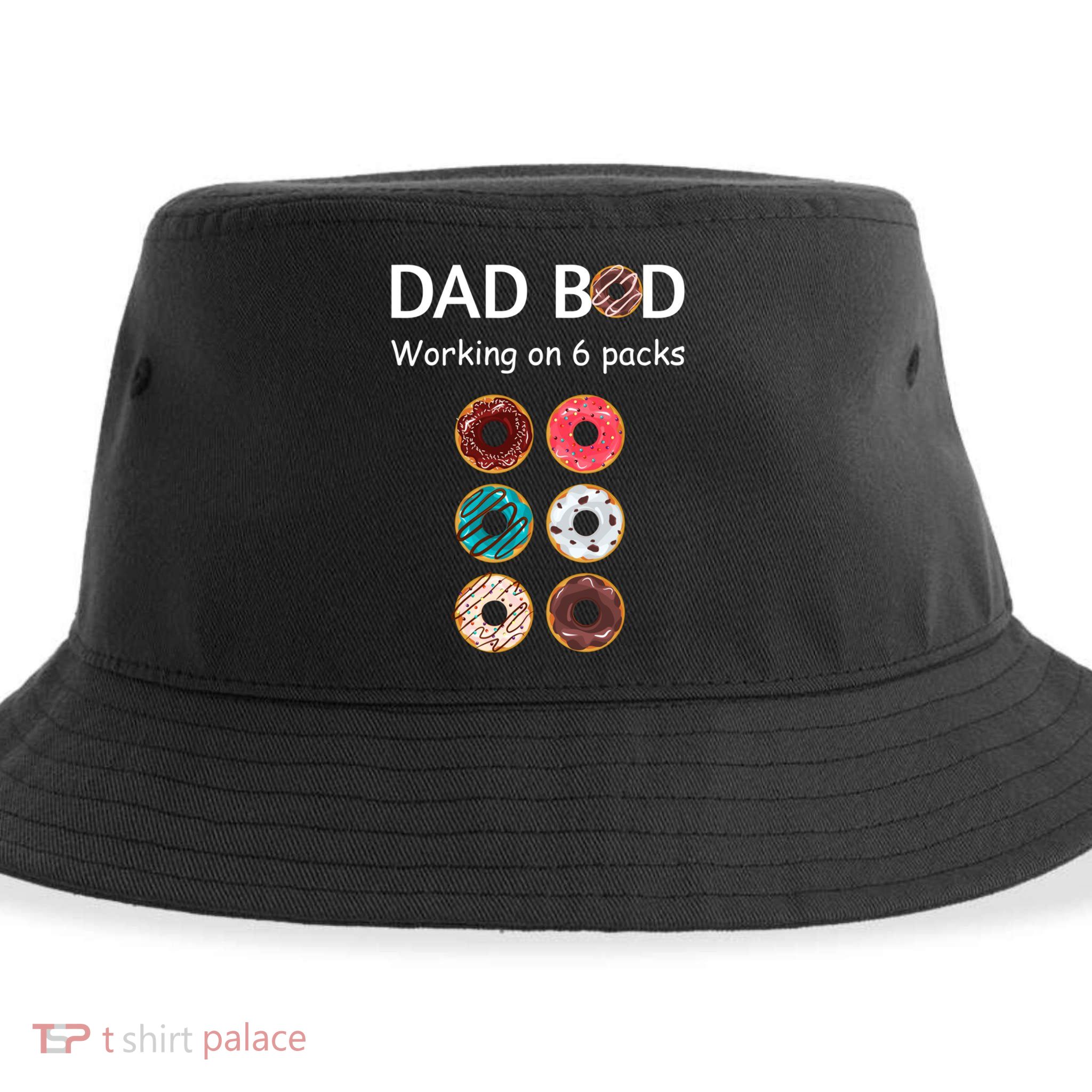 Fun Holiday Funny Donut Dad Bod Working On Six 6 Packs Meaningful Gift Sustainable Bucket Hat