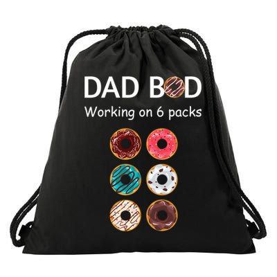 Fun Holiday Funny Donut Dad Bod Working On Six 6 Packs Meaningful Gift Drawstring Bag