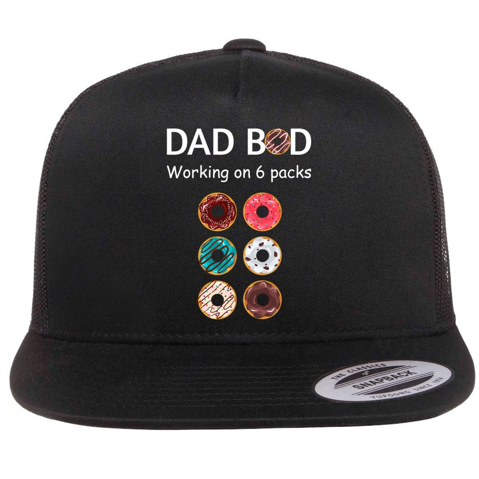 Fun Holiday Funny Donut Dad Bod Working On Six 6 Packs Meaningful Gift Flat Bill Trucker Hat