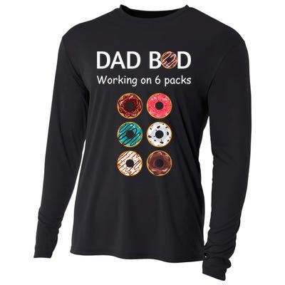Fun Holiday Funny Donut Dad Bod Working On Six 6 Packs Meaningful Gift Cooling Performance Long Sleeve Crew