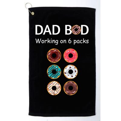 Fun Holiday Funny Donut Dad Bod Working On Six 6 Packs Meaningful Gift Golf Towel