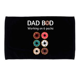 Fun Holiday Funny Donut Dad Bod Working On Six 6 Packs Meaningful Gift Microfiber Hand Towel