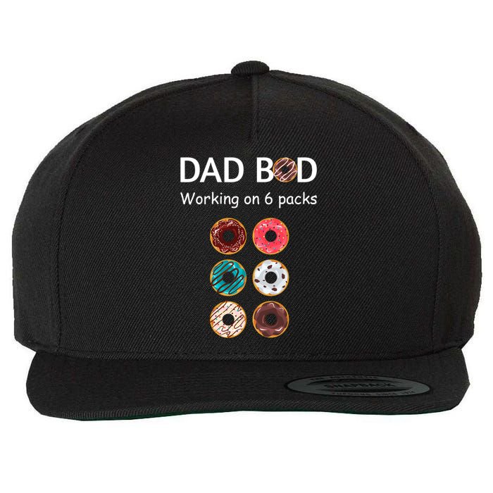 Fun Holiday Funny Donut Dad Bod Working On Six 6 Packs Meaningful Gift Wool Snapback Cap