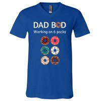 Fun Holiday Funny Donut Dad Bod Working On Six 6 Packs Meaningful Gift V-Neck T-Shirt