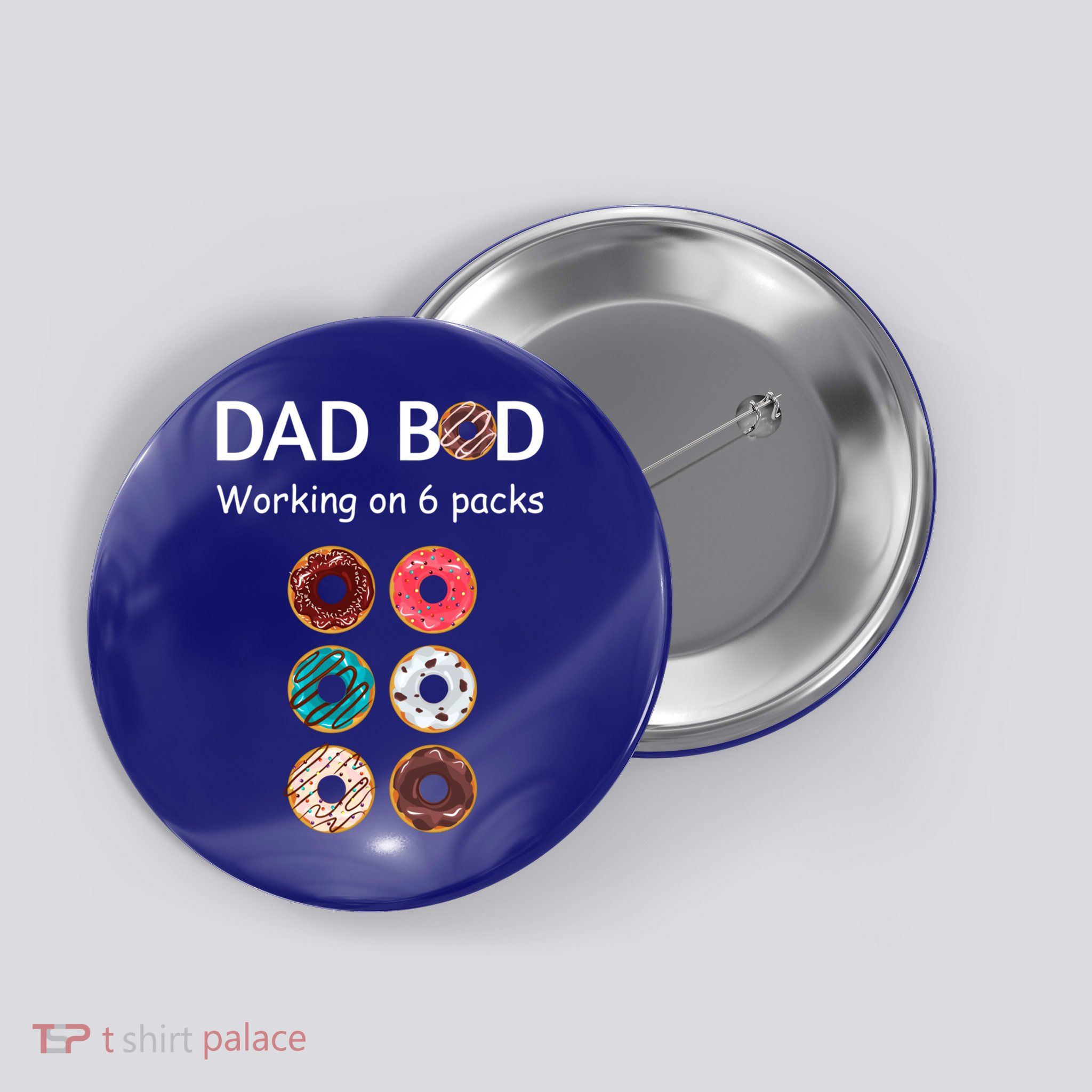 Fun Holiday Funny Donut Dad Bod Working On Six 6 Packs Meaningful Gift Button