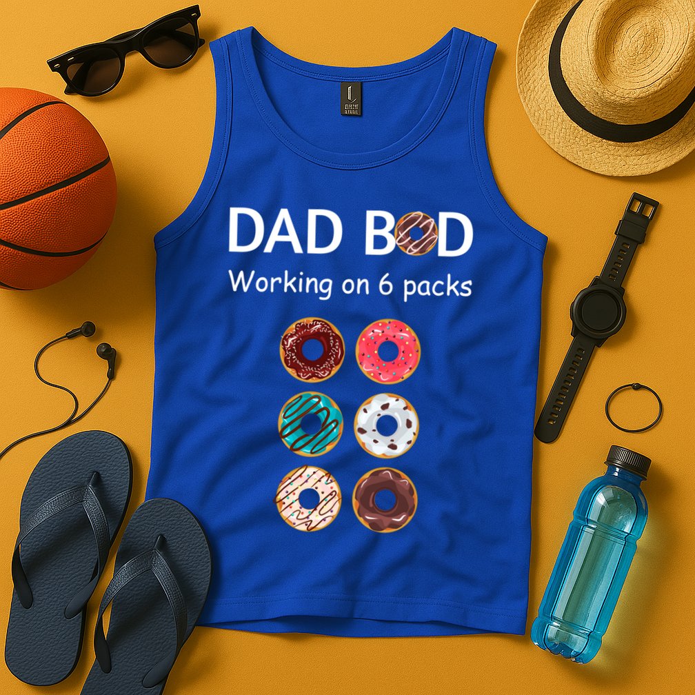 Fun Holiday Funny Donut Dad Bod Working On Six 6 Packs Meaningful Gift Tank Top