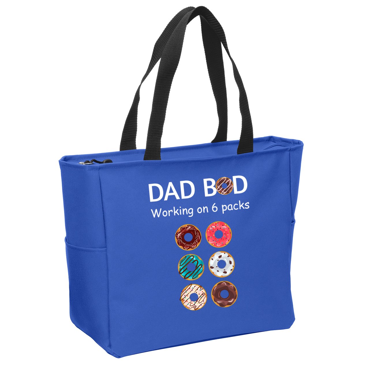 Fun Holiday Funny Donut Dad Bod Working On Six 6 Packs Meaningful Gift Zip Tote Bag