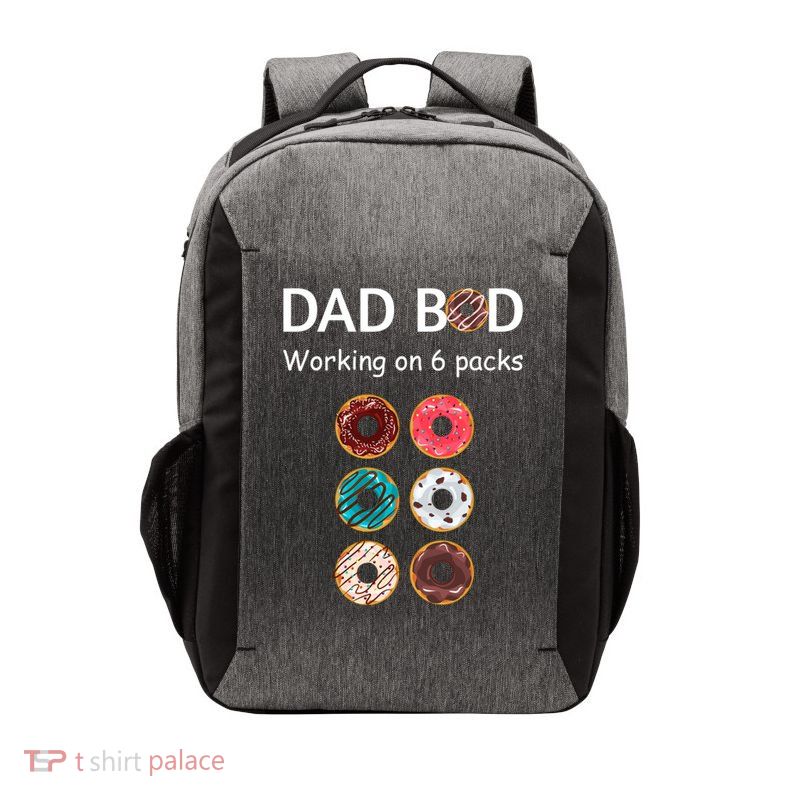 Fun Holiday Funny Donut Dad Bod Working On Six 6 Packs Meaningful Gift Vector Backpack