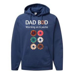 Fun Holiday Funny Donut Dad Bod Working On Six 6 Packs Meaningful Gift Performance Fleece Hoodie