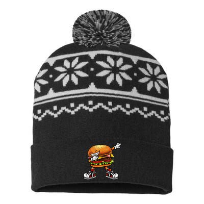 Funny Hamburger For Men Women Cheeseburger Fast Food USA-Made Snowflake Beanie