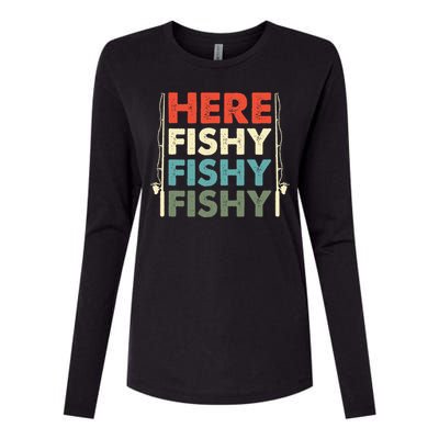 Fish Hunting Fishing Fishrod Fisherman Womens Cotton Relaxed Long Sleeve T-Shirt