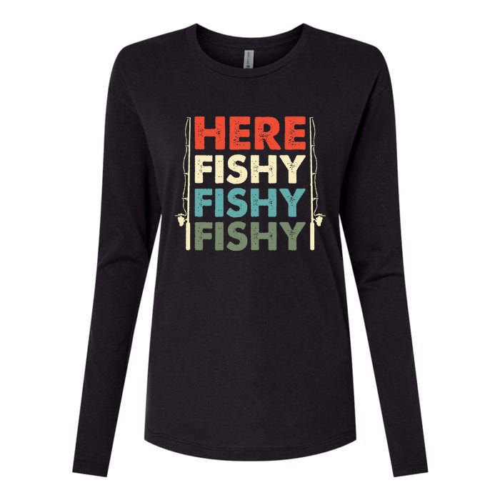 Fish Hunting Fishing Fishrod Fisherman Womens Cotton Relaxed Long Sleeve T-Shirt