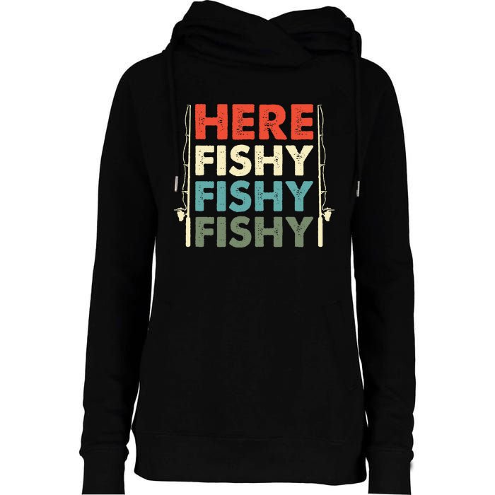 Fish Hunting Fishing Fishrod Fisherman Womens Funnel Neck Pullover Hood