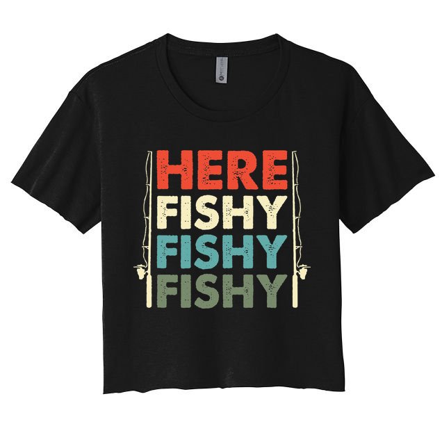 Fish Hunting Fishing Fishrod Fisherman Crop Top
