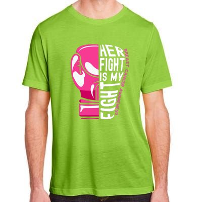 Funny Her Fight Is My Fight Boxing Glove Breast Cancer Awareness Adult ChromaSoft Performance T-Shirt