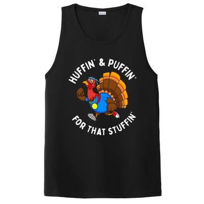 Funny Huffin For That Stuffin Turkey Run Trot Thanksgiving PosiCharge Competitor Tank