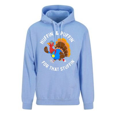 Funny Huffin For That Stuffin Turkey Run Trot Thanksgiving Unisex Surf Hoodie