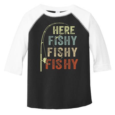 Fishing Here Fishy Funny Toddler Fine Jersey T-Shirt